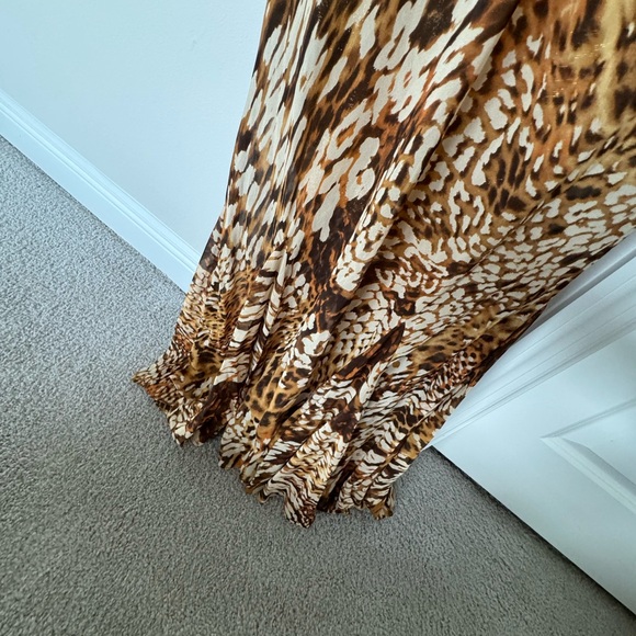 Gorgeous Couture Animal Print Halter Lace Maxi Size 10 - Picture 4 of 6